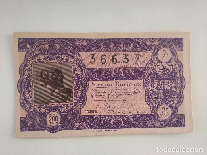 Nationale spanische Lotterie: LOTERIA 22 DICIEMBRE 1950 SORTEO 36