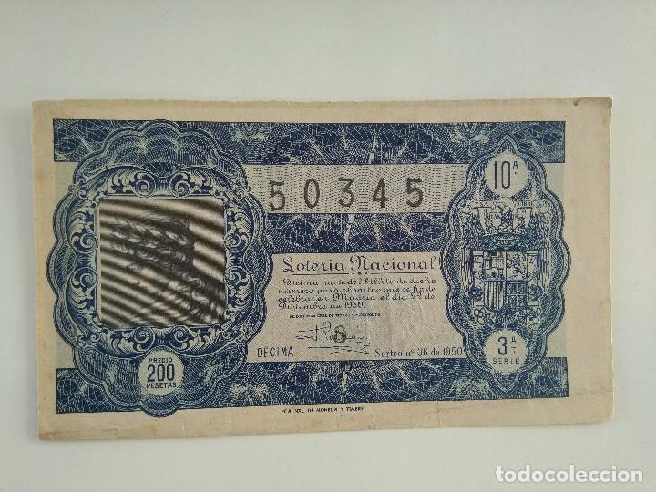 Nationale spanische Lotterie: LOTERIA 22 DICIEMBRE 1950 SORTEO 36