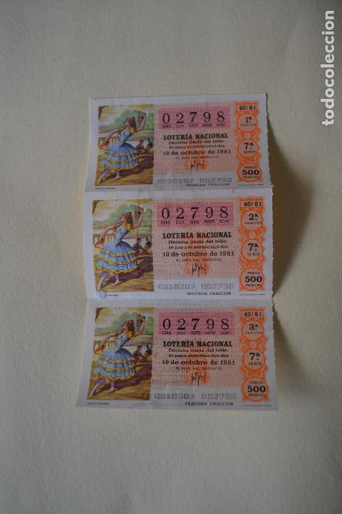 Loter&iacute;a nacional: BILLETES LOTERIA NACIONAL 1981