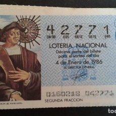 Lotería Nacional: LOTERÍA NACIONAL, SORTEO SÁBADOS, AÑO 1986 COMPLETO, LEER DESCRIPCIÓN