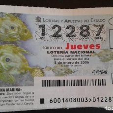 Lotería Nacional: LOTERÍA NACIONAL, SORTEO JUEVES, AÑO 2006 COMPLETO, VARIOS DÉCIMOS CON ARRUGAS