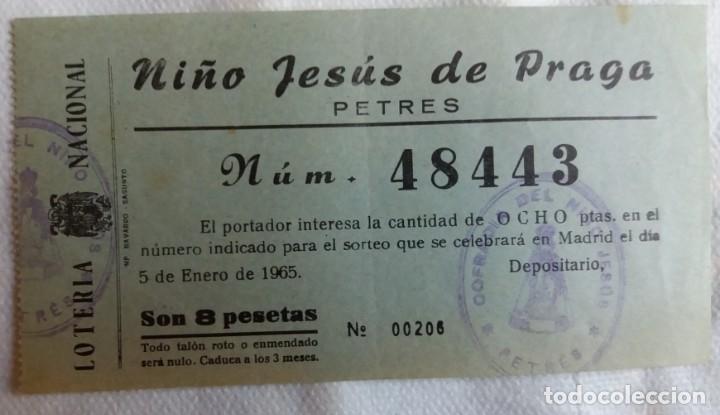 Lotteria Nationale Spagnola: BILLETE ANTIGUO - LOTERIA 5ENERO 1965 - NI&Ntilde;O JES&Uacute;S DE PRAGA - LOTERIA NACIONAL