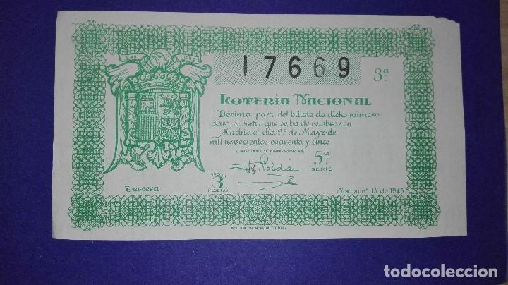 Loter&iacute;a nacional: decimo de 1945 sorteo 15 - Foto 1