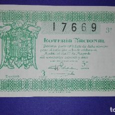 Lotería Nacional: DECIMO DE 1945 SORTEO 15