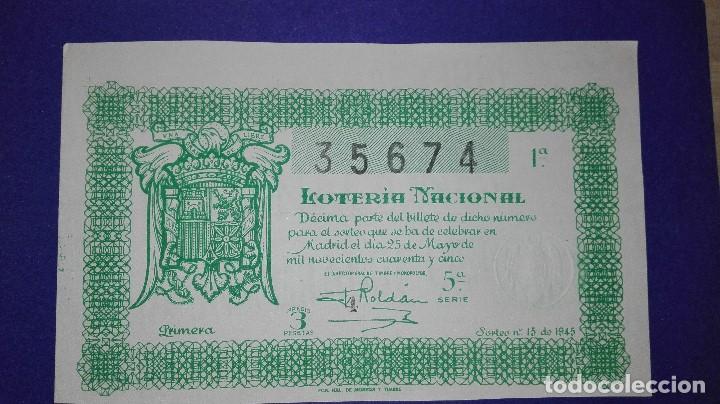 Loter&iacute;a nacional: decimo de 1945 sorteo 15 - Foto 1