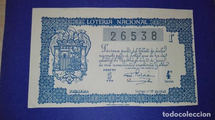 Loter&iacute;a nacional: decimo de 1945 sorteo 17 - Foto 1