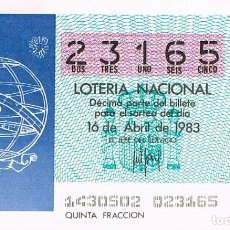 Lotería Nacional: LOTERIA NACIONAL, SORTEO DEL 16-4-1983, ESFERA ARMILAR, DESCUBRIMIENTO DE AMERICA