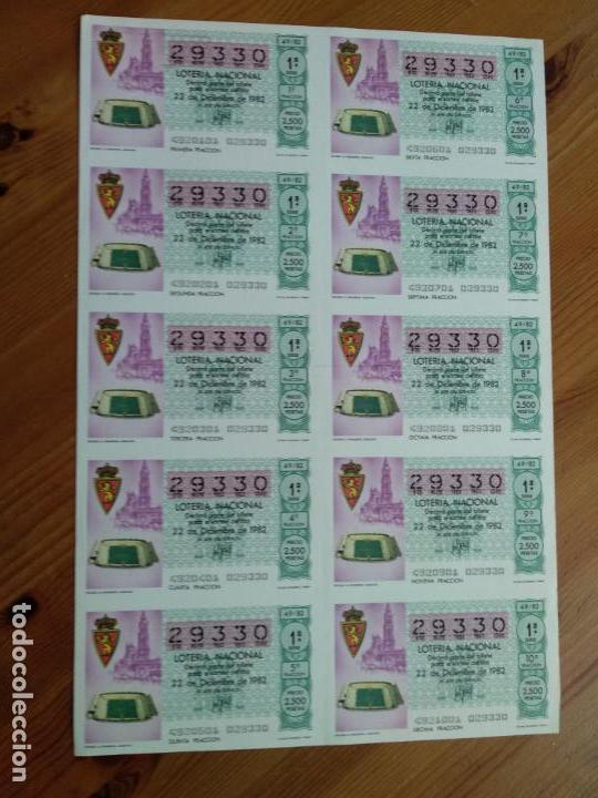 National Spanish Lottery: Estadio La Romareda, Real Zaragoza. Serie 10 d&eacute;cimos 1982 - NUMERO 29330