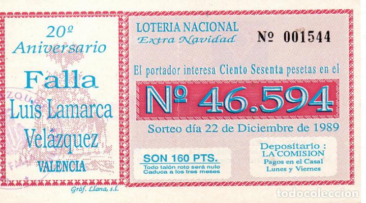 Loter&iacute;a Nacional: Papeleta falla Luis Lamarca Vel&aacute;zquez, a&ntilde;o 1989