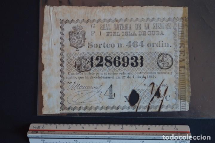 Nationale spanische Lotterie: Real loter&iacute;a de la siempre fiel Isla de Cuba. Sorteo 464. A&ntilde;o 1889. romanjuguetesymas