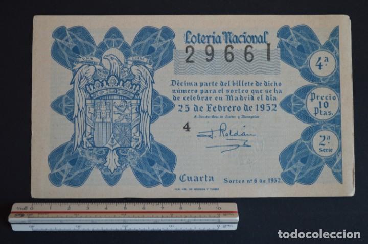 Nationale spanische Lotterie: Loter&iacute;a Nacional. Sorteo n&ordm; 6. 25 de febrero de 1952. romanjuguetesymas