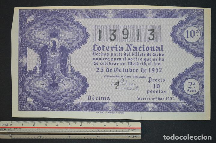 Nationale spanische Lotterie: Loter&iacute;a Nacional. Sorteo n&ordm; 30. 25 de octubre de 1952. romanjuguetesymas