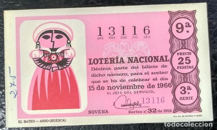 Loter&iacute;a Nacional: Loteria Nacional. D&eacute;cimo a&ntilde;o 1966, sorteo n&ordm; 32