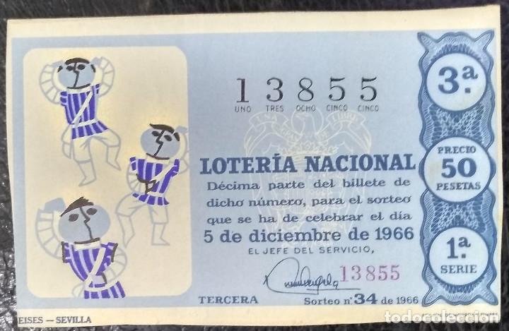 Loter&iacute;a Nacional: Loteria Nacional. D&eacute;cimo a&ntilde;o 1966, sorteo n&ordm; 34