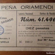 Lotería Nacional: LOTERIA PEÑA ORIAMENDI TUDELA NAVARRA. Lote 139347990
