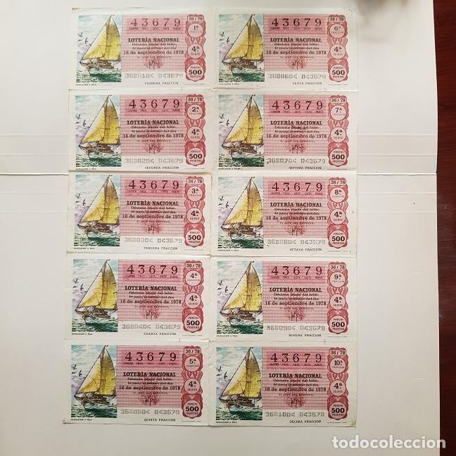 Lotaria Nacional: BILLETE LOTER&Iacute;A NACIONAL,SORTEO 36/78, 1978,NAVEGACI&Oacute;N A VELA,ADM&Oacute;N. 16,C/ SAGASTA,SEVILLA