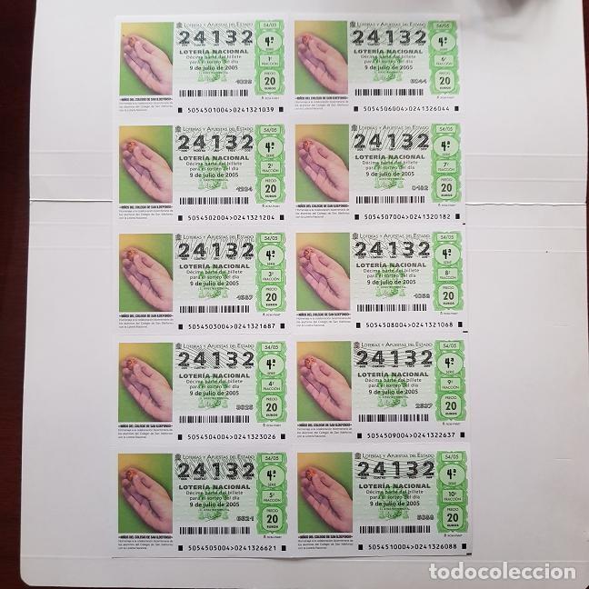 Nationale spanische Lotterie: BILLETE LOTER&Iacute;A NACIONAL, SORTEO 54/05, 2005, NI&Ntilde;OS COLEGIO SAN ILDEFONSO, N&ordm; 24132, LEER