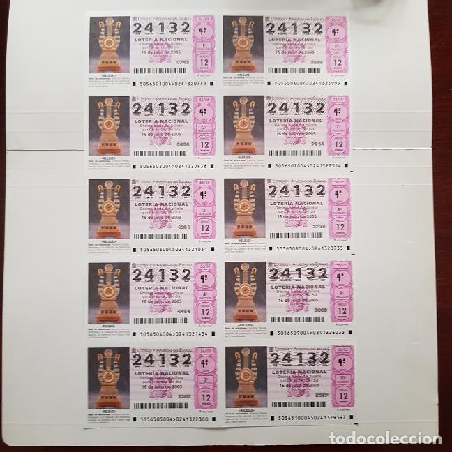 Nationale spanische Lotterie: BILLETE LOTER&Iacute;A NACIONAL, SORTEO 56/05, 2005, RELOJ DE SOBREMESA, N&ordm; 24132, LEER