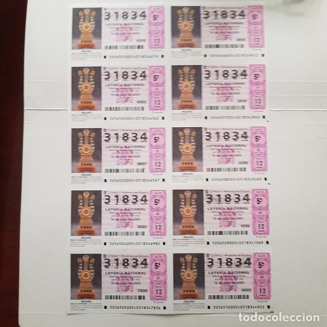 Nationale spanische Lotterie: BILLETE LOTER&Iacute;A NACIONAL,SORTEO 56/05, 2005,RELOJ DE SOBREMESA, N&ordm; 31834, LEER