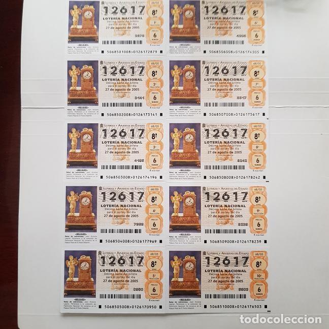 National Spanish Lottery: BILLETE LOTER&Iacute;A NACIONAL, SORTEO 68/05, 2005, RELOJ DE SOBREMESA, N&ordm; 12617