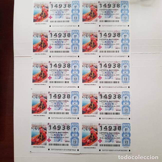 National Spanish Lottery: BILLETE LOTER&Iacute;A NACIONAL, SORTEO 72/05, 2005, CRUZ ROJA ESPA&Ntilde;OLA, N&ordm; 14938