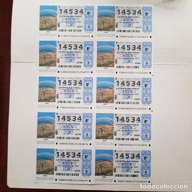 National Spanish Lottery: BILLETE LOTER&Iacute;A NACIONAL,SORTEO 88/05, 2005,VIGO SALIDA VUELTA MUNDO VELA, N&ordm; 14534