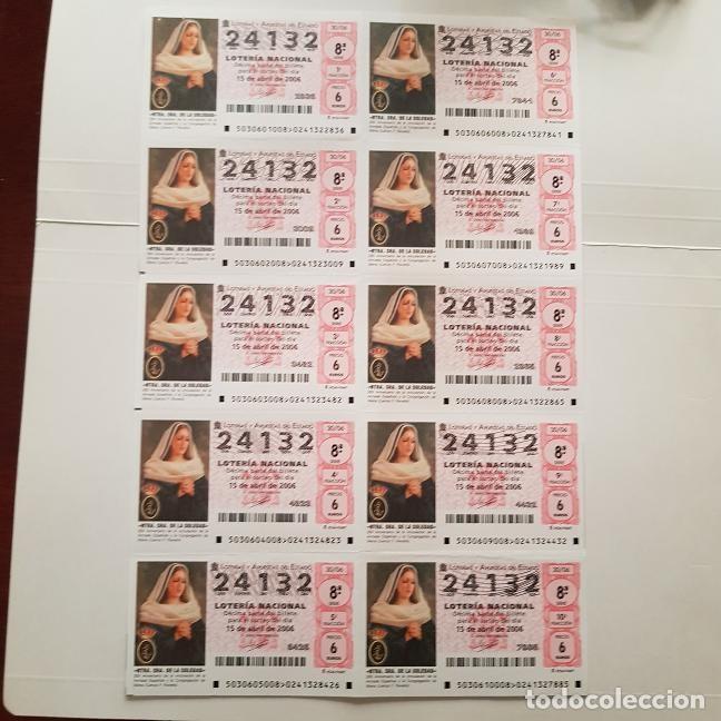National Spanish Lottery: BILLETE LOTER&Iacute;A NACIONAL, SORTEO 30/06, 15 ABRIL 2006, VIRGEN DE LA SOLEDAD, N&ordm; 24132