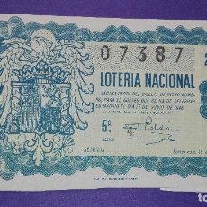 Lotería Nacional: DECIMO DE LOTERIA DE 1948 SORTEO 18. Lote 139719334