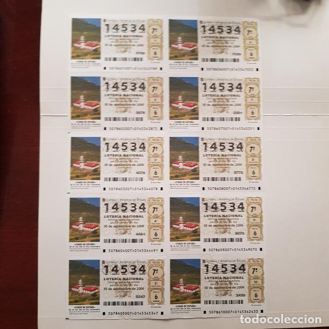 National Spanish Lottery: BILLETE LOTER&Iacute;A NACIONAL, SORTEO 78/06, 30 SEPTIEMBRE 2006, FARO ISLA DE ONS, PONTEVEDRA, N&ordm; 14534