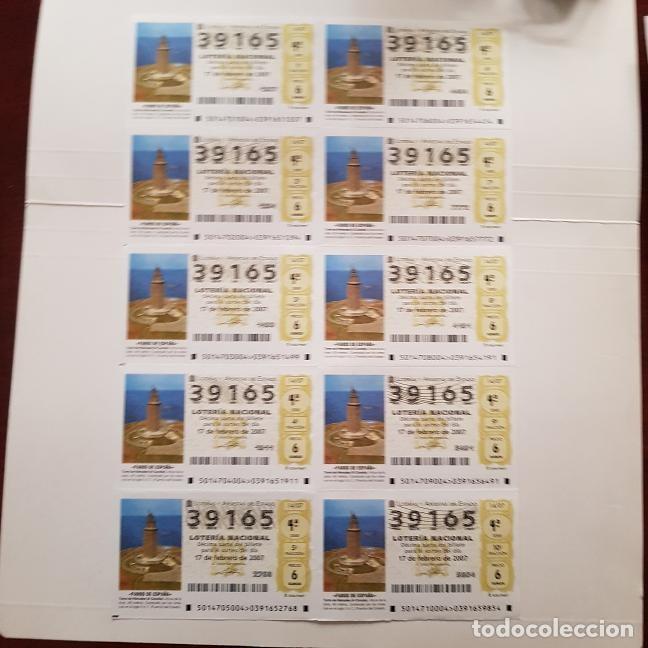Nationale spanische Lotterie: BILLETE LOTER&Iacute;A NACIONAL, SORTEO 14/07, 17 FEBRERO 2007, TORRE DE H&Eacute;RCULES, LA CORU&Ntilde;A N&ordm; 39165