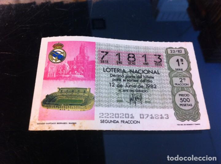Nationale spanische Lotterie: D&Eacute;CIMO DE LOTER&Iacute;A NACIONAL (SANTIAGO BERNABEU, MADRID) 1982. F&Uacute;TBOL