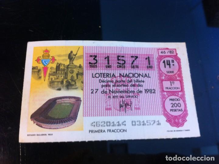 Lotaria Nacional: D&Eacute;CIMO DE LOTER&Iacute;A NACIONAL (ESTADIO BALAIDOS, VIGO) 1982. F&Uacute;TBOL