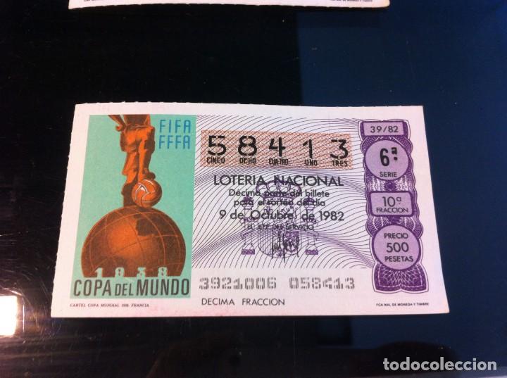 National Spanish Lottery: D&Eacute;CIMO DE LOTER&Iacute;A NACIONAL (CARTEL COPA MUNDIAL 1938, FRANCIA) 1982. F&Uacute;TBOL