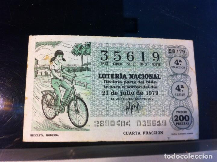 National Spanish Lottery: D&Eacute;CIMO DE LOTER&Iacute;A NACIONAL (BICICLETA  MODERNA) 1979