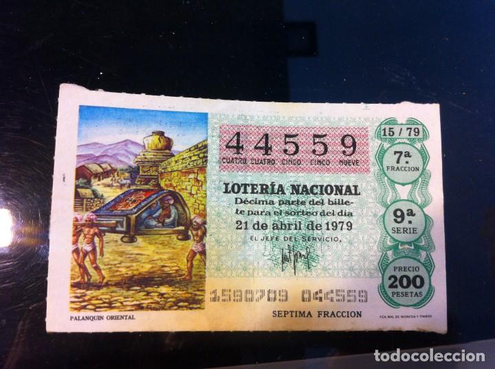 National Spanish Lottery: D&Eacute;CIMO DE LOTER&Iacute;A NACIONAL (PALANQUIN ORIENTAL) 1979