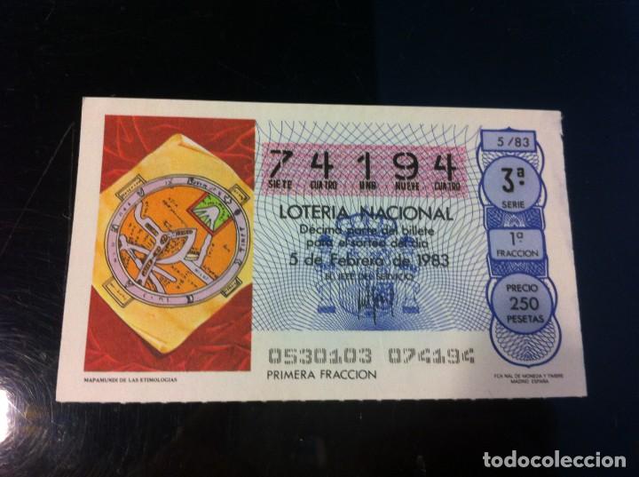 Nationale spanische Lotterie: D&Eacute;CIMO DE LOTER&Iacute;A NACIONAL (MAPAMUNDI DE LAS ETIMOLOG&Iacute;AS) 1983