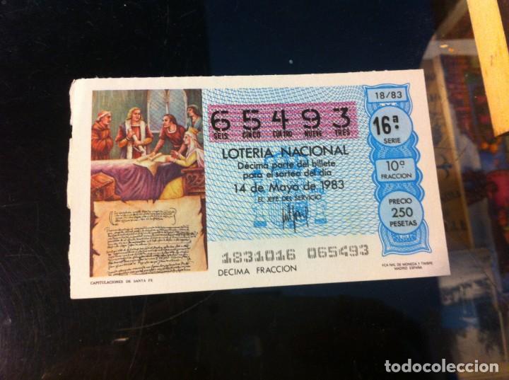 National Spanish Lottery: D&Eacute;CIMO DE LOTER&Iacute;A NACIONAL (CAPITULACIONES DE SANTA FE) 1983