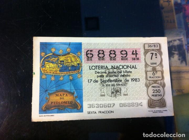 Nationale spanische Lotterie: D&Eacute;CIMO DE LOTER&Iacute;A NACIONAL (MAPA DE PTOLOMEO) 1983