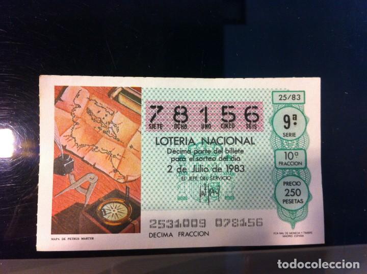 Nationale spanische Lotterie: D&Eacute;CIMO DE LOTER&Iacute;A NACIONAL (MAPA DE PETRUS MARTYR) 1983