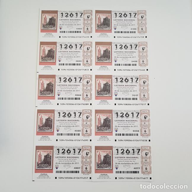Lotteria Nationale Spagnola: BILLETE LOTER&Iacute;A NACIONAL, SORTEO 94/11, 2011, FILATELIA-CATEDRAL DE SEVILLA, N&ordm; 12617
