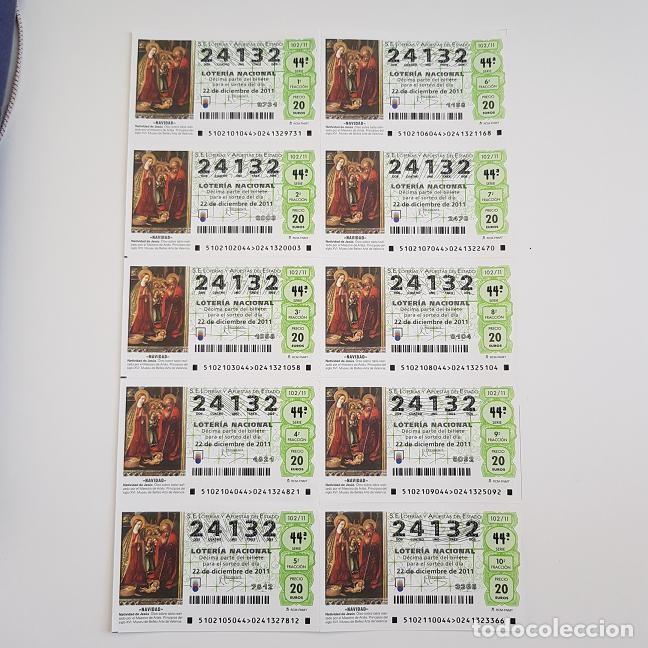 Lotteria Nationale Spagnola: BILLETE LOTER&Iacute;A NACIONAL, SORTEO 102/11, 2011, NAVIDAD, N&ordm; 24132