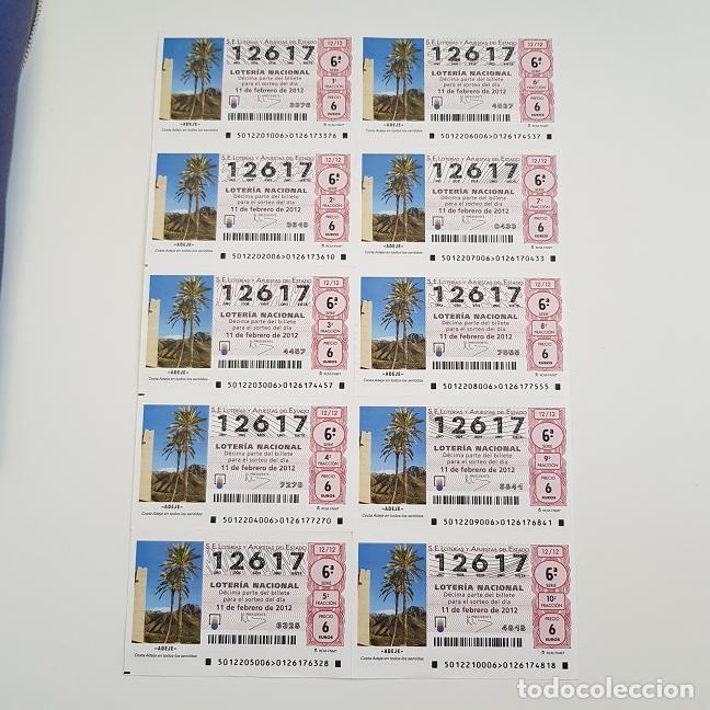Loterie Nationale: BILLETE LOTER&Iacute;A NACIONAL, SORTEO 12/12, 2012, ADEJE-TENERIFE, N&ordm; 12617
