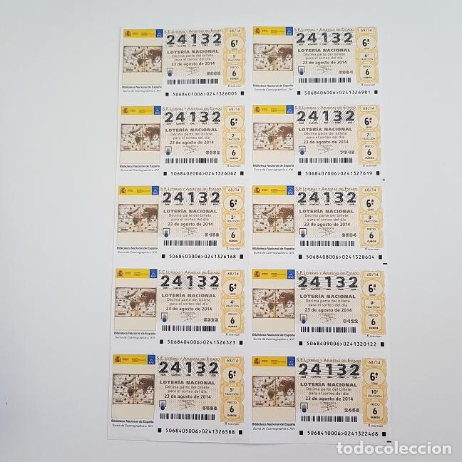 Loterie Nationale: BILLETE LOTER&Iacute;A NACIONAL, SORTEO 68/14, 2014, BIBLIOTECA NAC. COSMOGRAPHIA, N&ordm; 24132
