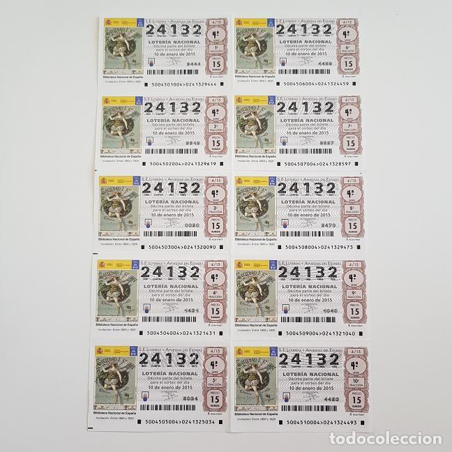 National Spanish Lottery: BILLETE LOTER&Iacute;A NACIONAL, SORTEO 4/15, 2015, BIBLIOTECA NACIONAL, INVITACI&Oacute;N, N&ordm; 24132