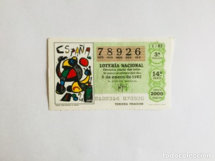 Loter&iacute;a nacional: D&eacute;cimo Loter&iacute;a Nacional, Enero 1982. Copa Mundial Espa&ntilde;a. Admon. Zaragoza