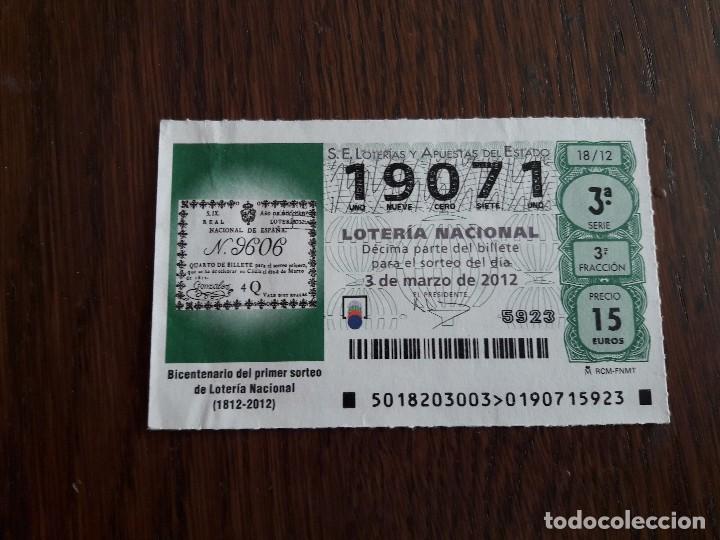 National Spanish Lottery: d&eacute;cimo loter&iacute;a nacional de dia 03-03-12 bicentenario del primer sorteo loter&iacute;a nacional 1812-2012