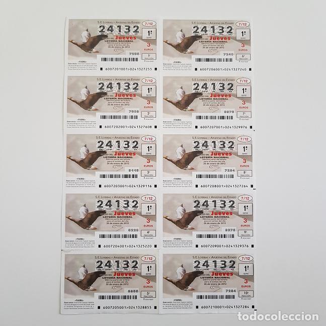 Lotteria Nationale Spagnola: BILLETE LOTER&Iacute;A NACIONAL, SORTEO 7/12, 2012, FAUNA, ANSAR COM&Uacute;N, N&ordm; 24132