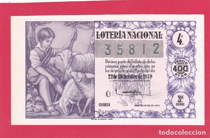 Loter&iacute;a nacional: LOTERIA SORTEO 36 DE 1959