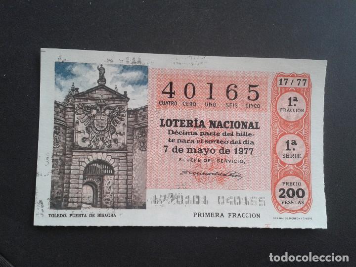 Loter&iacute;a Nacional: DECIMO DE LOTERIA NACIONAL.07/05/1977