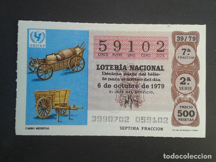 Loter&iacute;a Nacional: DECIMO DE LOTERIA NACIONAL.06/10/1979